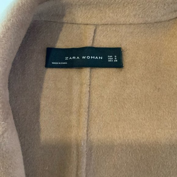 ZARA Oversized Double-Breasted Coat Sz S in Camel - Picture 6 of 8